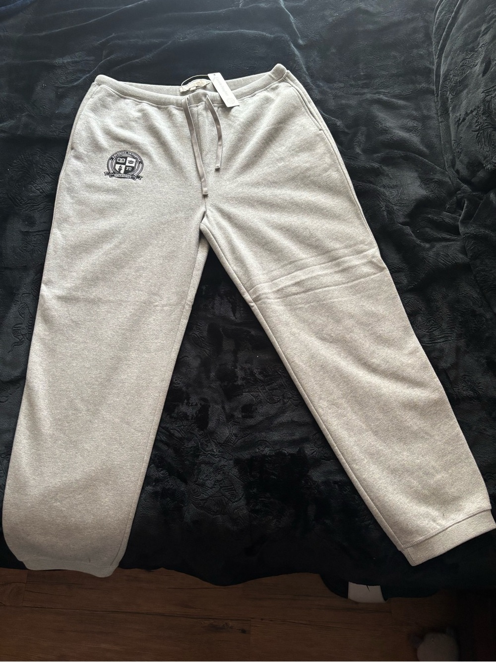 Favorite Daughter Light Gray Sweatpants with Crest Embroidery